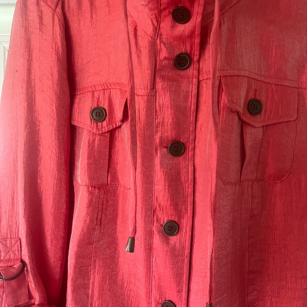 Elementz Red Tailored Jacket with Iridescent Finish sz XL